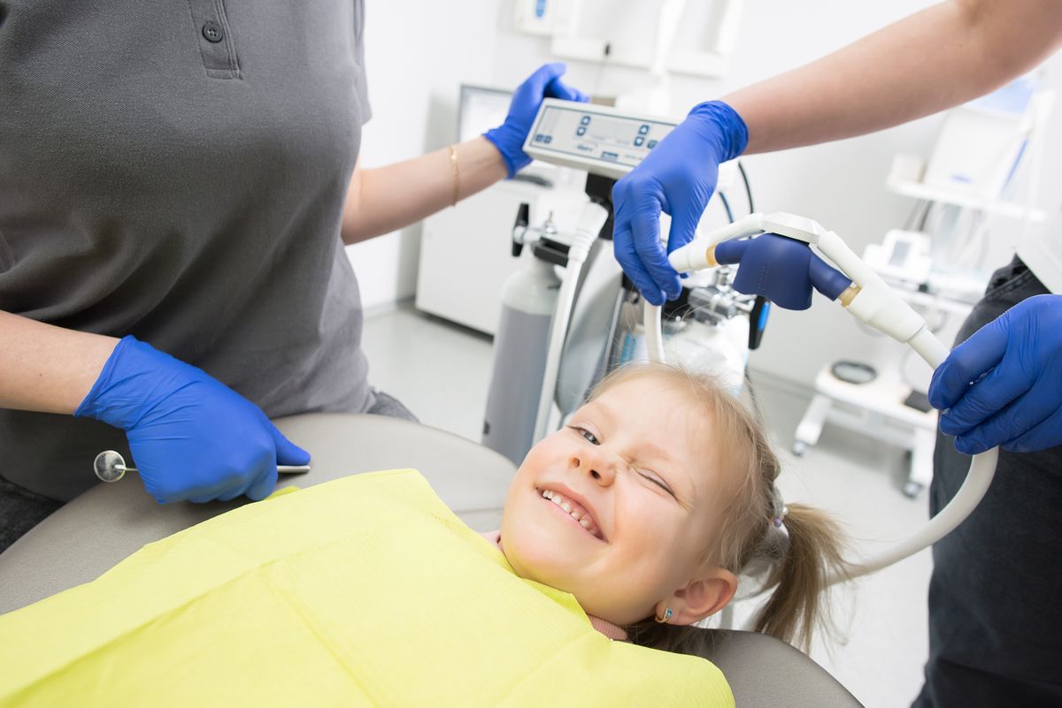 Child at a dental checkup