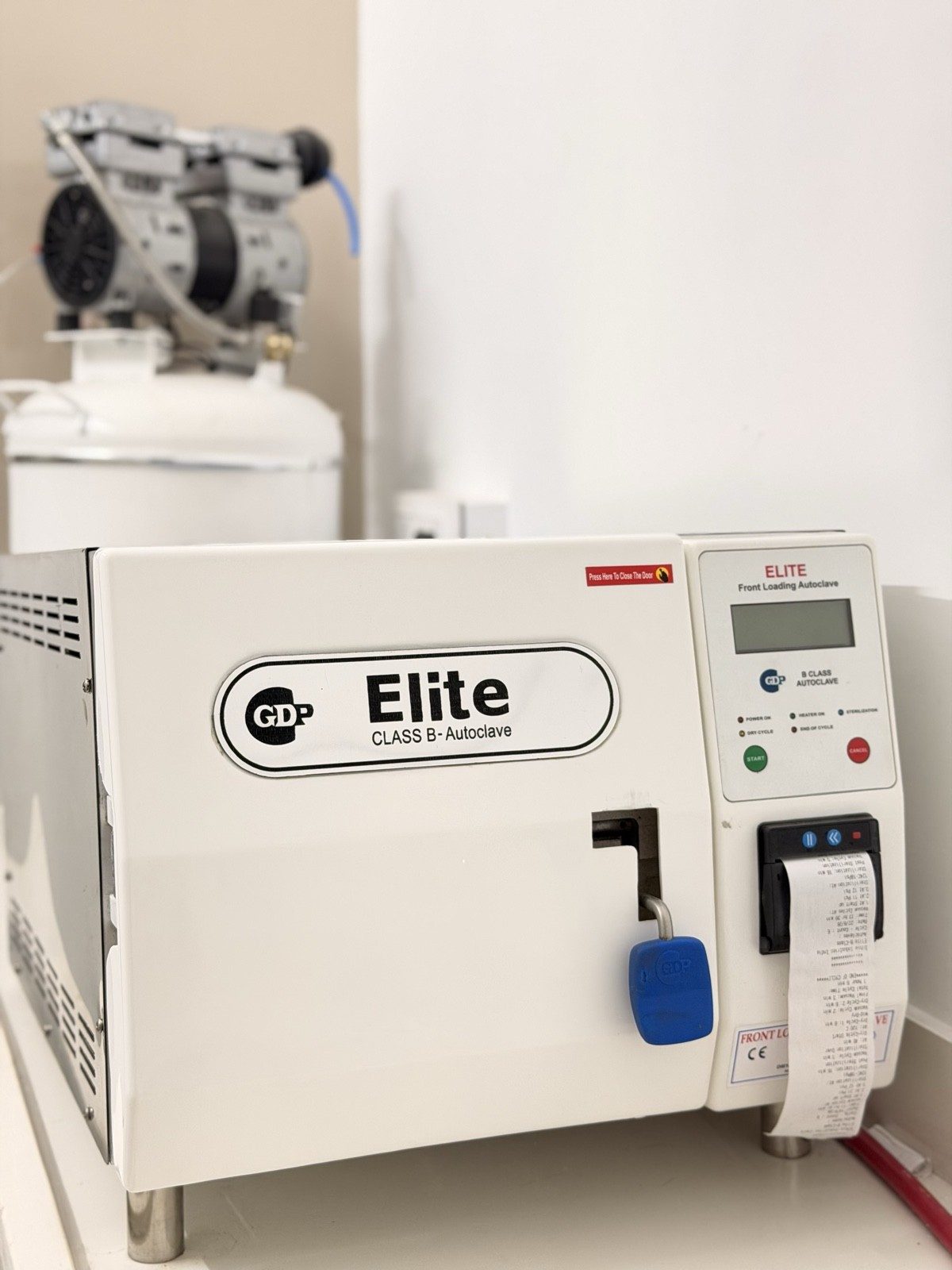 Class B autoclave used to sterilise every instrument